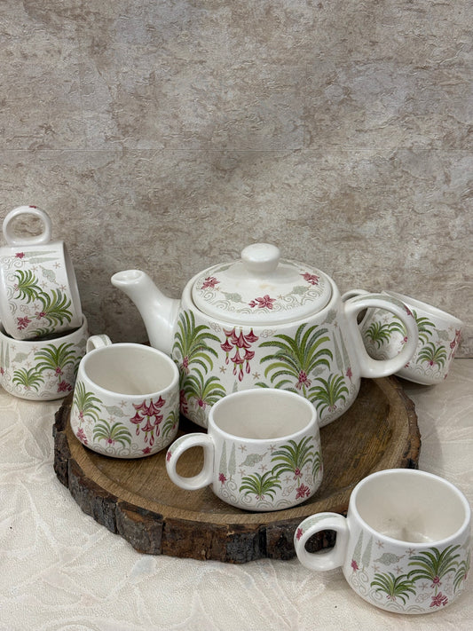 CERMAMIC KETTLE SET WITH 6 CUPS