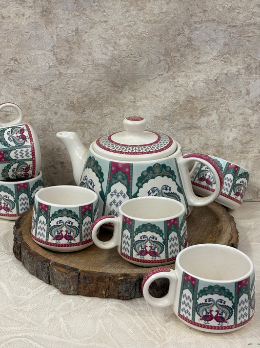 CERMAMIC KETTLE SET WITH 6 CUPS