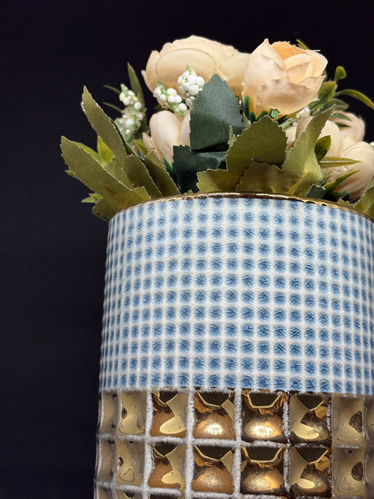 BLUE CRYSTALLISED VASE