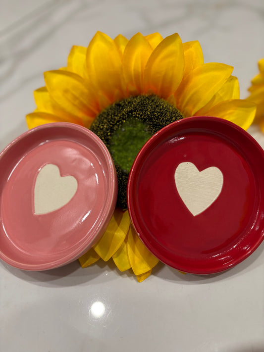 CERAMIC HEART SAUCERS