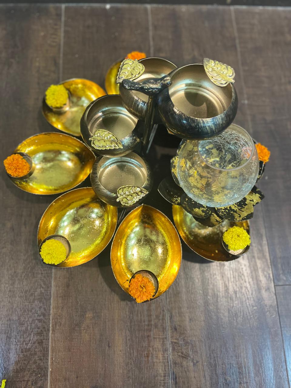BIRD SHOWPIECE WITH CRYSTAL CANDLE HOLDER