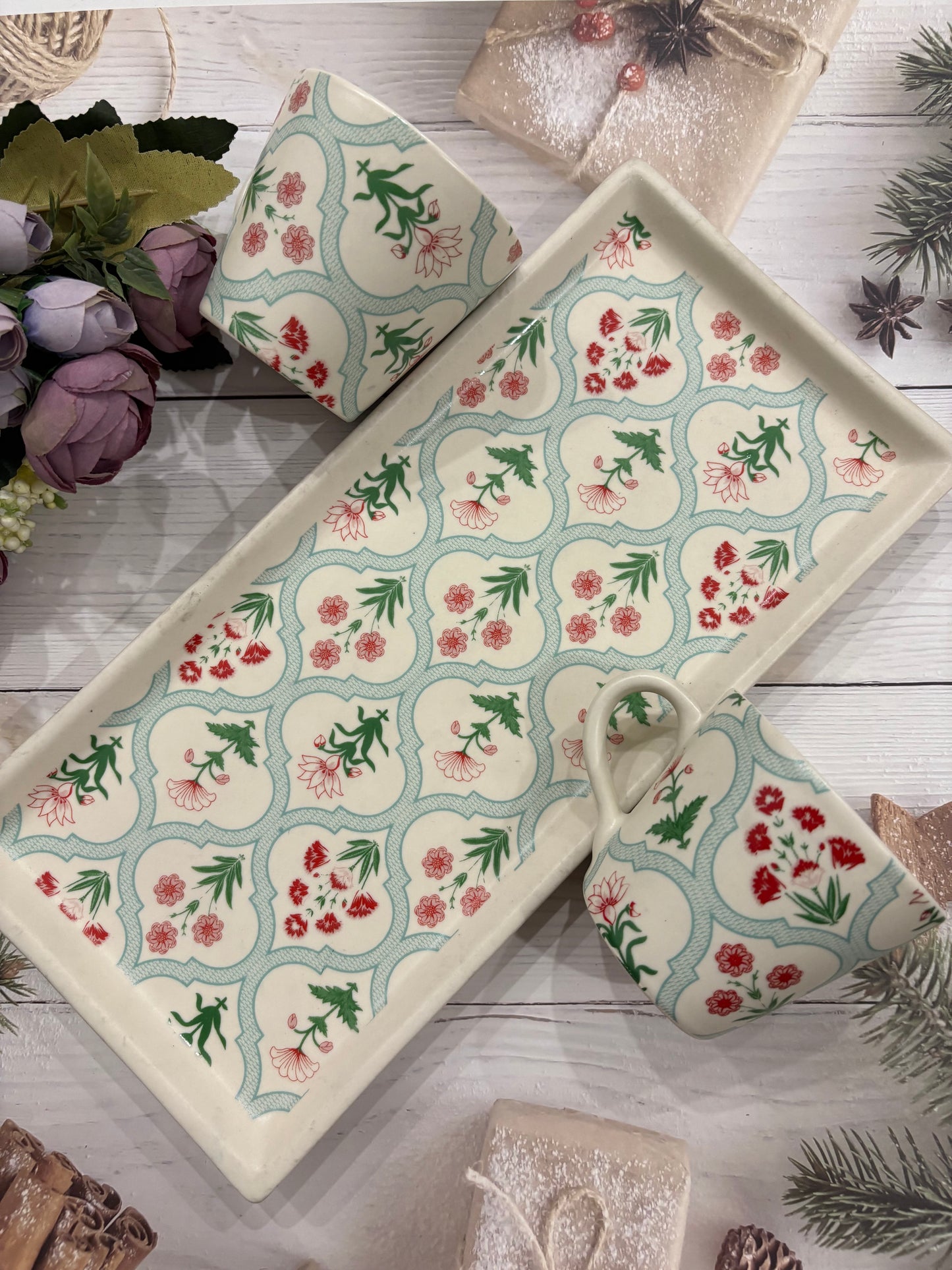 FINE CERAMIC RECTANGLE COOKIE PLATTER