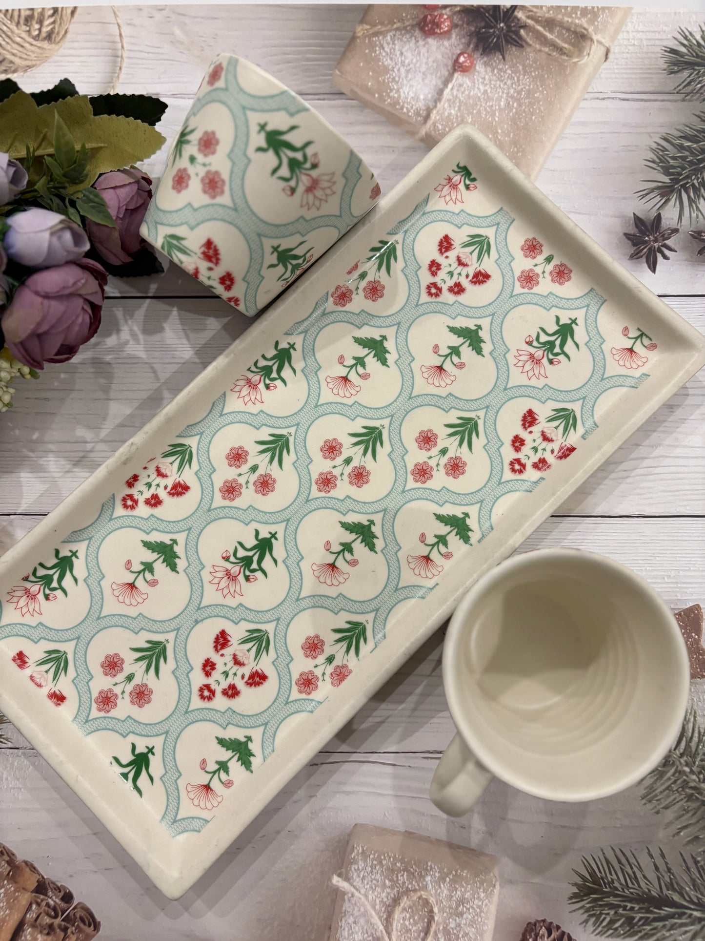 FINE CERAMIC RECTANGLE COOKIE PLATTER