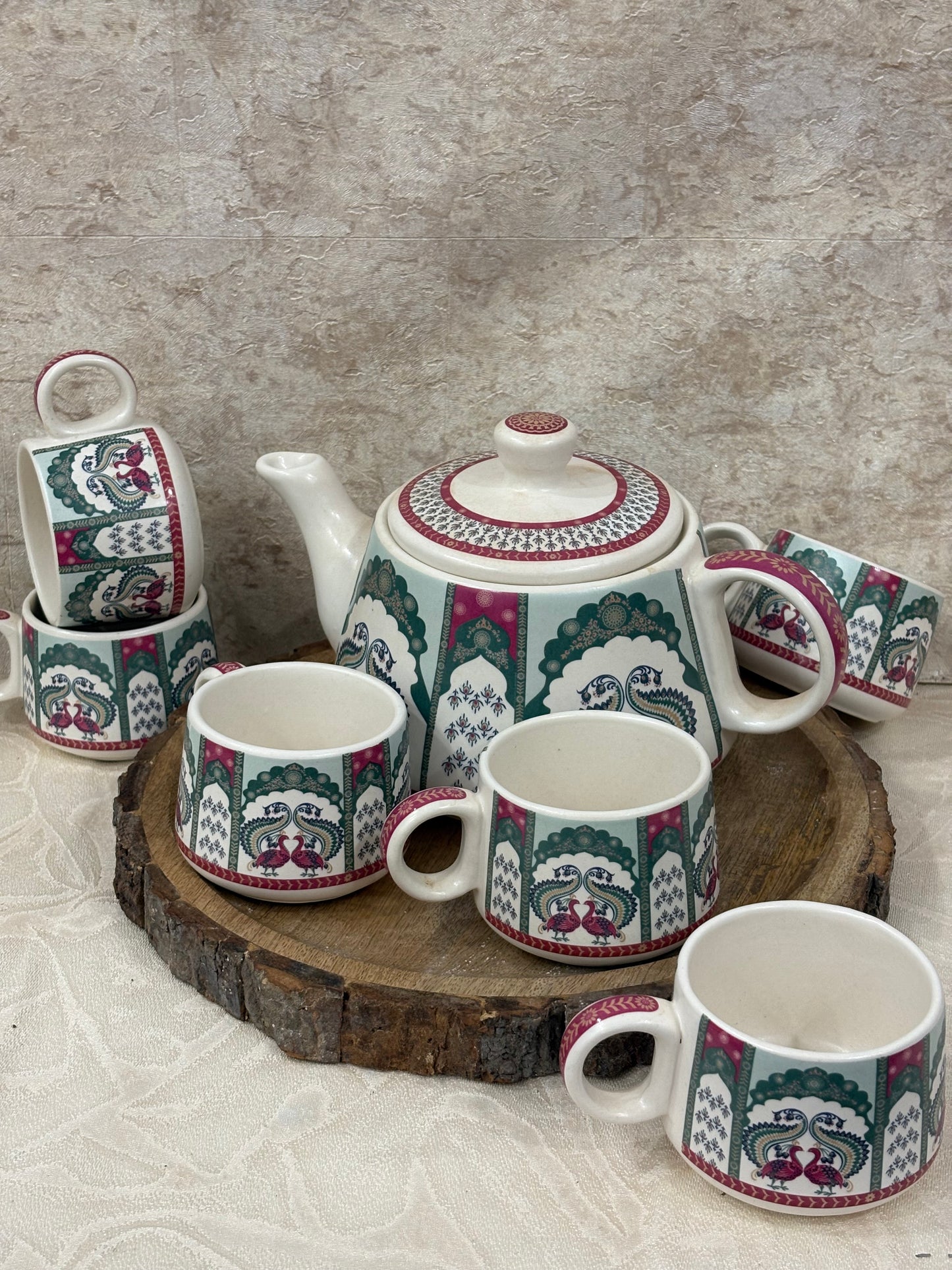 CERMAMIC KETTLE SET WITH 6 CUPS
