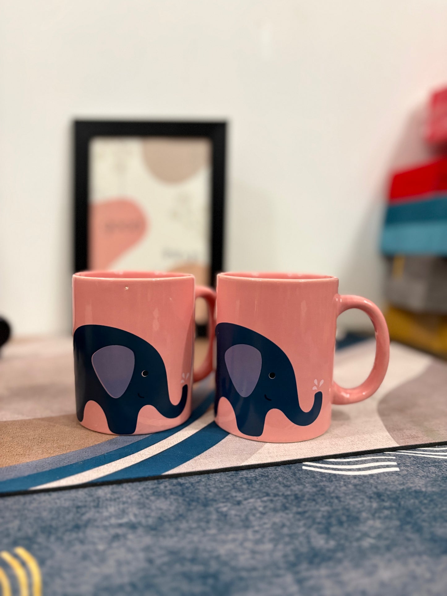 Ceramic Printed Mug Pink Elephant