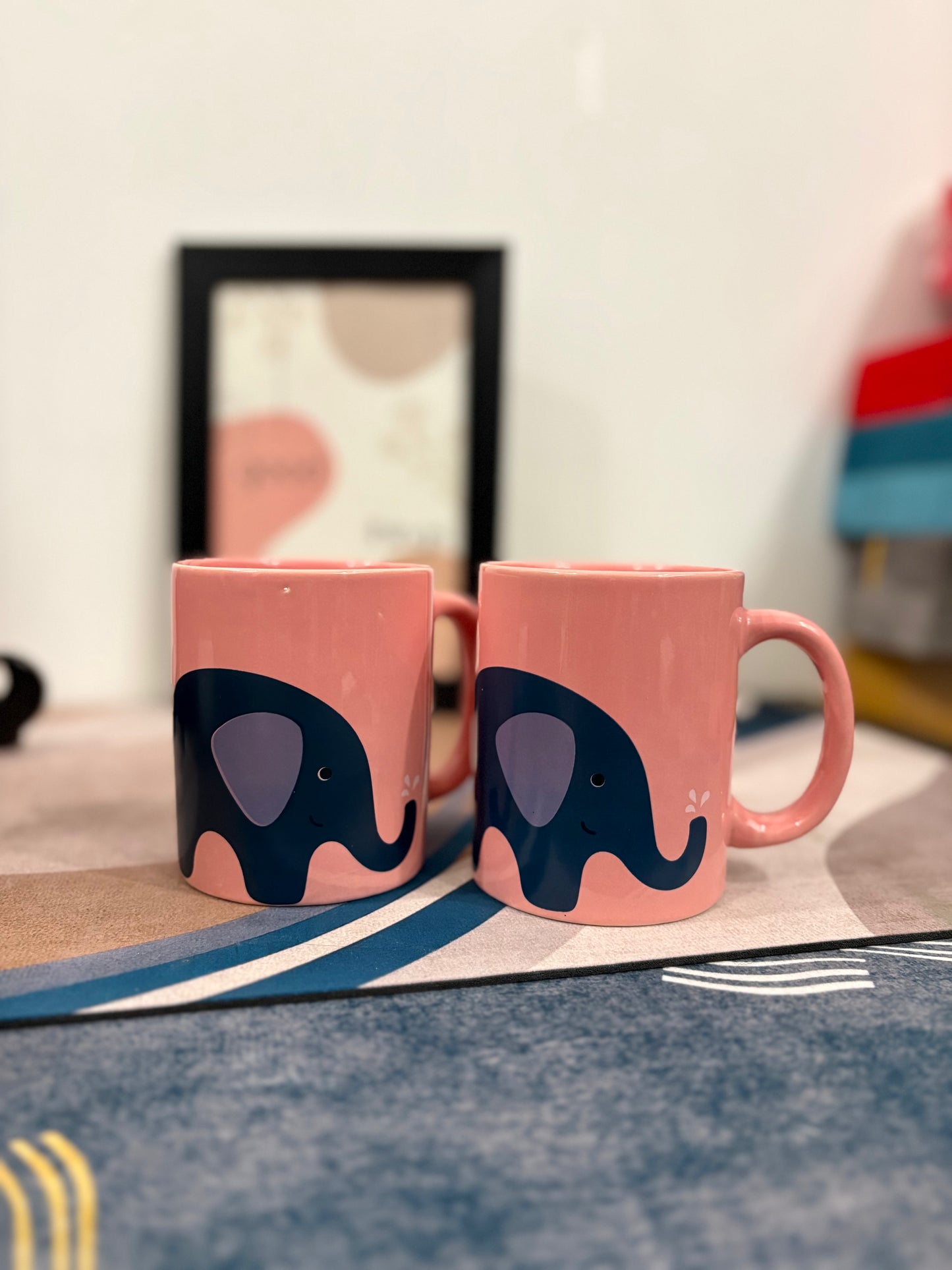 Ceramic Printed Mug Pink Elephant