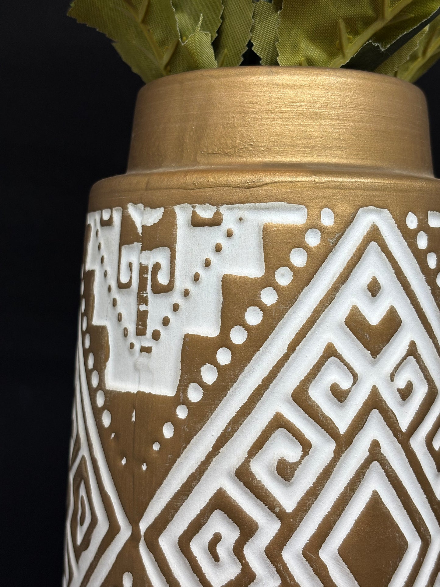 METAL EGYPTIAN VASE