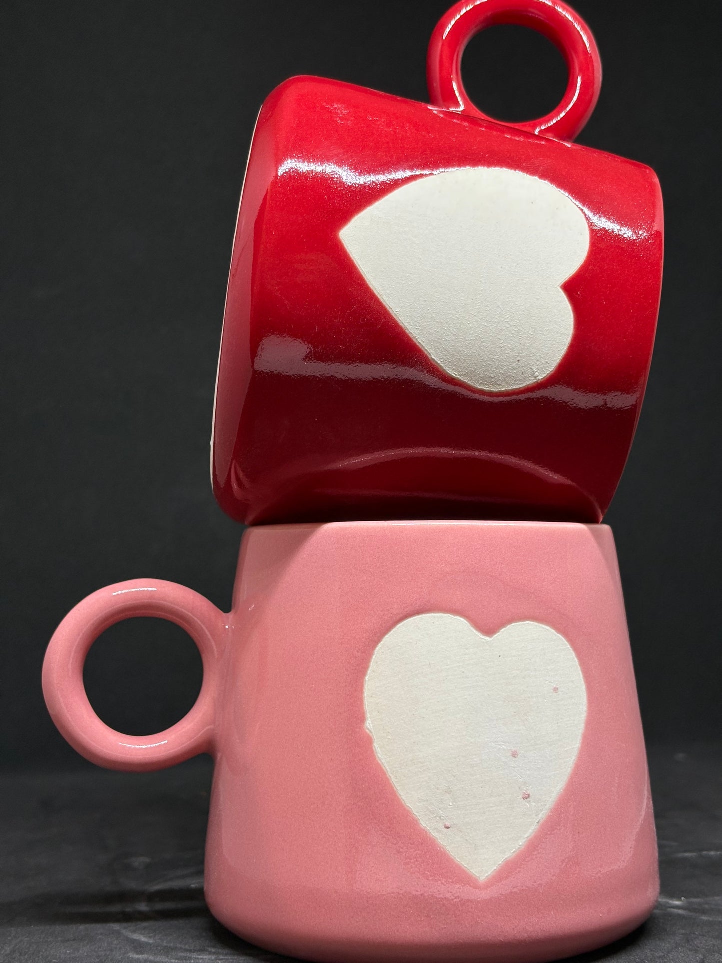 CERAMIC HEART COFFEE MUGS